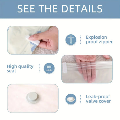 4/6pcs Vacuum Compression Storage Bags – Sealed Organizer for Clothes, Blankets & Travel Wardrobe Essentials