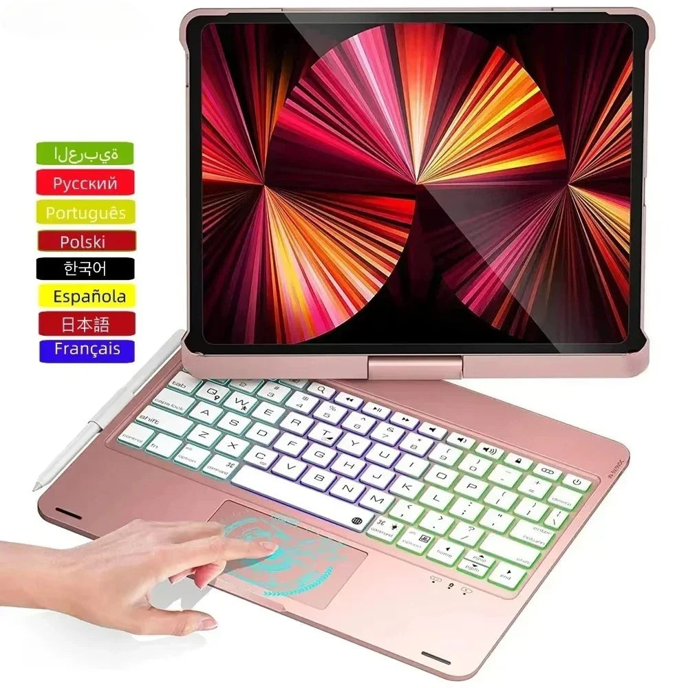 360° Magic Keyboard Case for iPad — Backlit Keyboard Folio for iPad Air 13/11, Pro 12.9/11, iPad 10.5/10.2, Air 4/5 & 10th Gen 10.9-inch