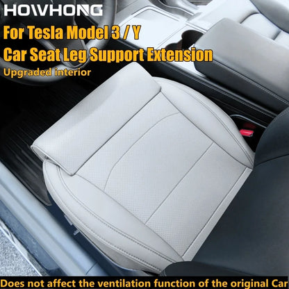 Tesla Model 3/Y Juniper Car Seat Leg Support Extension – Memory Foam Cushion Seat Extender Interior Accessory