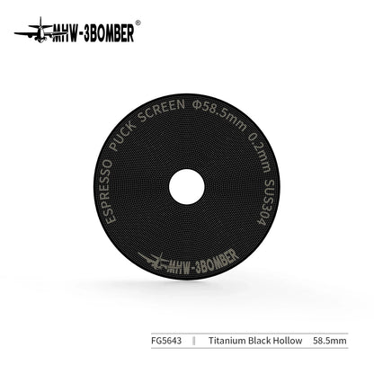 MHW-3BOMBER Espresso Puck Screen – 51/53/58.5mm Reusable Stainless Steel Coffee Filter, 0.8/0.2mm Thickness Coffee Tool