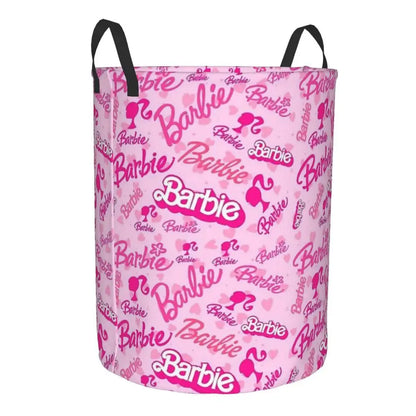 Custom Barbie Logo Laundry Basket – Collapsible Large Capacity Clothes Storage Bin, Disney Baby Hamper