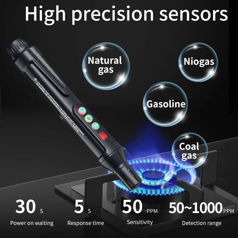 2024 Portable Gas Leak Detector - Natural & Combustible Gas Sniffer with Audible and Visual Alarm - Reliable Gas Detection Test Tool