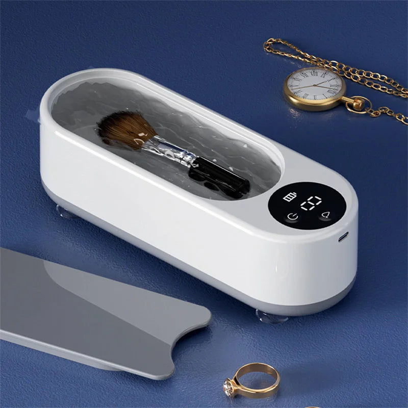 Portable Household Cleaning Machine – 450ML Vibration Cleaner for Rings, Glasses, Makeup Brushes & Jewelry