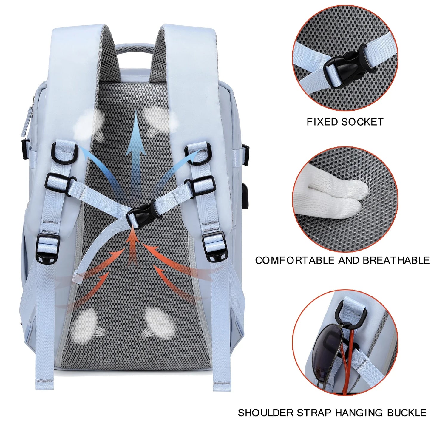 Travel Backpack with 15.6-Inch Laptop Compartment - Waterproof Design and Shoe Storage, Unisex Backpack
