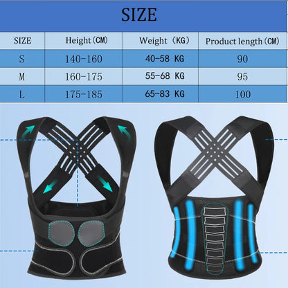 Posture Corrector for Men & Women — Adjustable Shoulder Brace & Back Straightener for Middle & Upper Spine Support