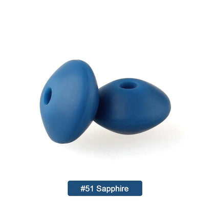 100/50/20Pcs Silicone Lentil Beads - 12mm BPA Free Loose Spacer Beads for DIY Jewelry Making Bracelets Necklaces Keychains