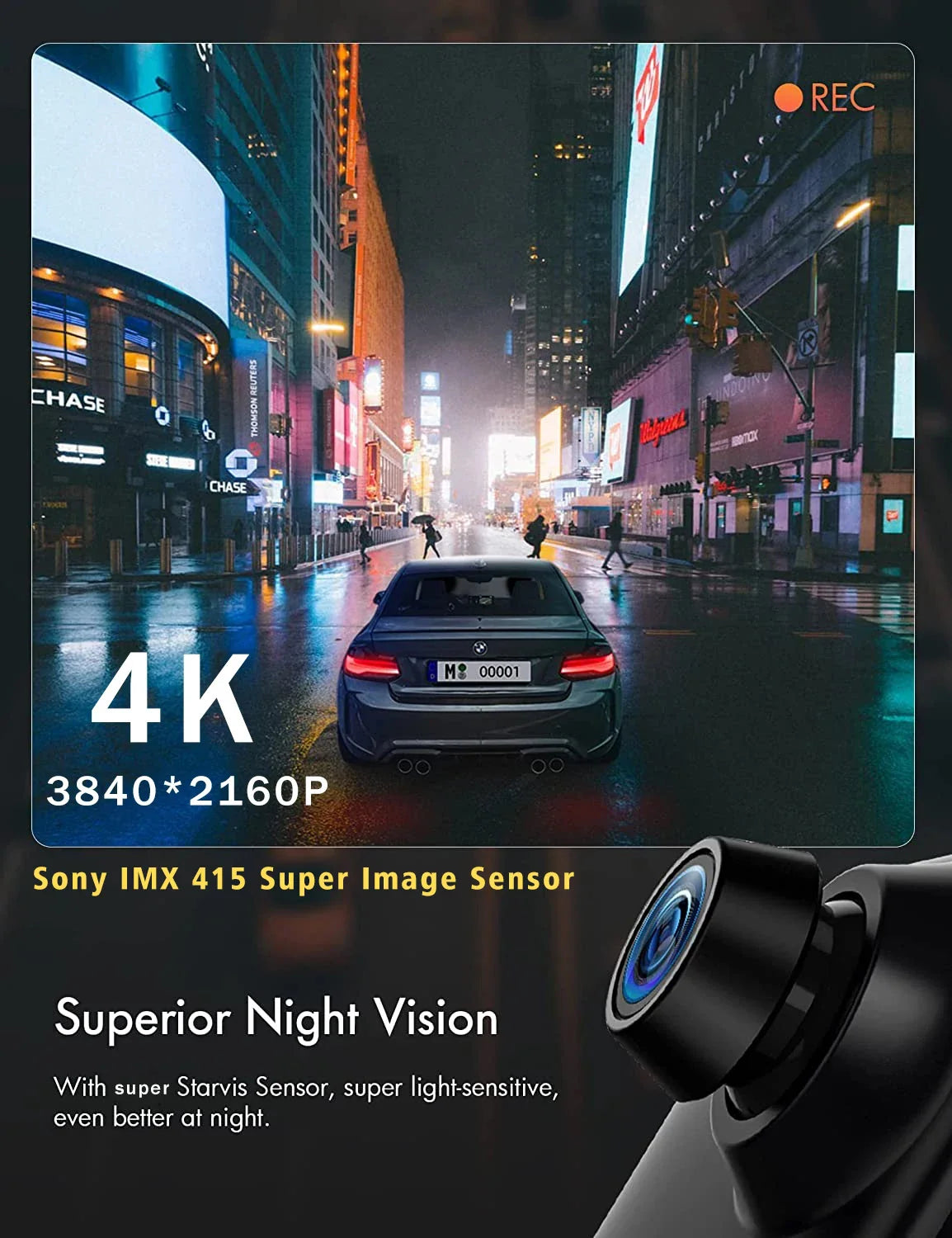 10'' 4K Mirror Dash Cam with GPS & WiFi – Dual Lens Car DVR, IPS Screen, Rearview Streaming Recorder