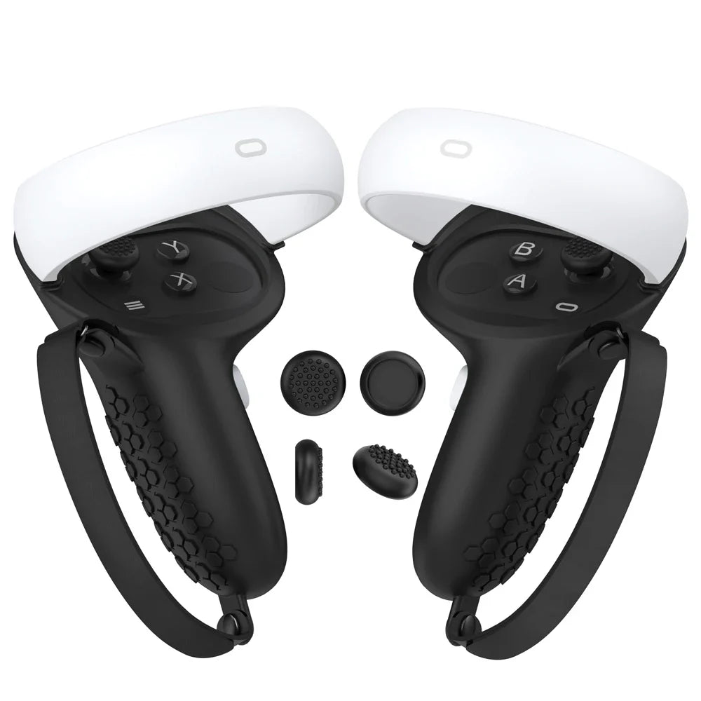 HUNDAI Oculus Quest 2 Silicone Controller Cover — Protective VR Touch Grip with Knuckle Strap