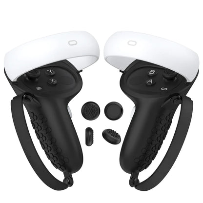 HUNDAI Oculus Quest 2 Silicone Controller Cover — Protective VR Touch Grip with Knuckle Strap
