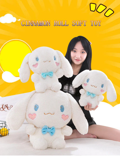 Sanrio Kawaii Cinnamon Roll Plush – Super Soft Large PP Cotton Pillow for Kids, Baby Sleep & Birthday Gift