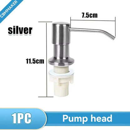 500ml Stainless Steel Liquid Soap Dispenser — Hand Press Pump Bottle for Kitchen Sink