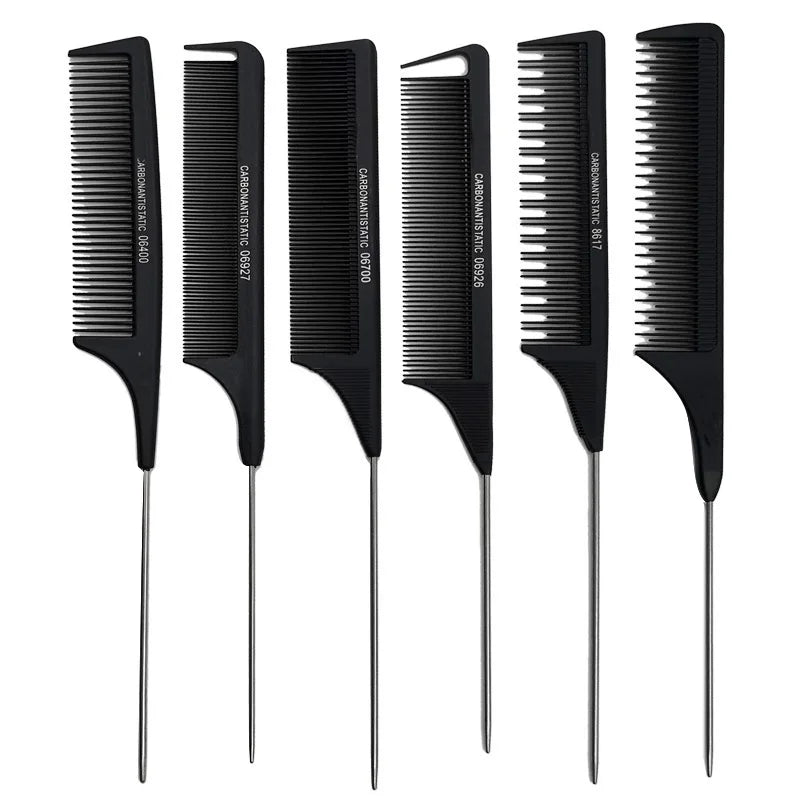 Professional Stainless Steel Hair Tail Comb – Fine Teeth Salon Styling Comb, Spiked Hair Care Tool for Barbers