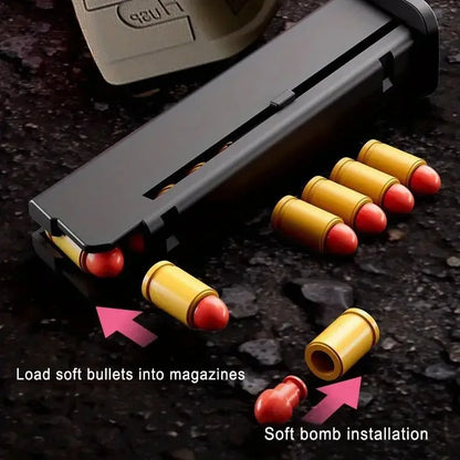 SIG17 Shell Ejecting Toy Gun – Blowback Soft Bullet Pistol with Continuous Firing Action for Kids Gift