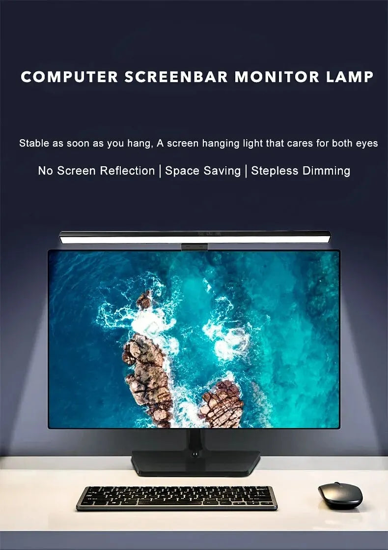 LED Monitor Light Bar Desk Lamp – 33cm & 50cm USB-Powered Dimmable Screen Light for Office & Reading