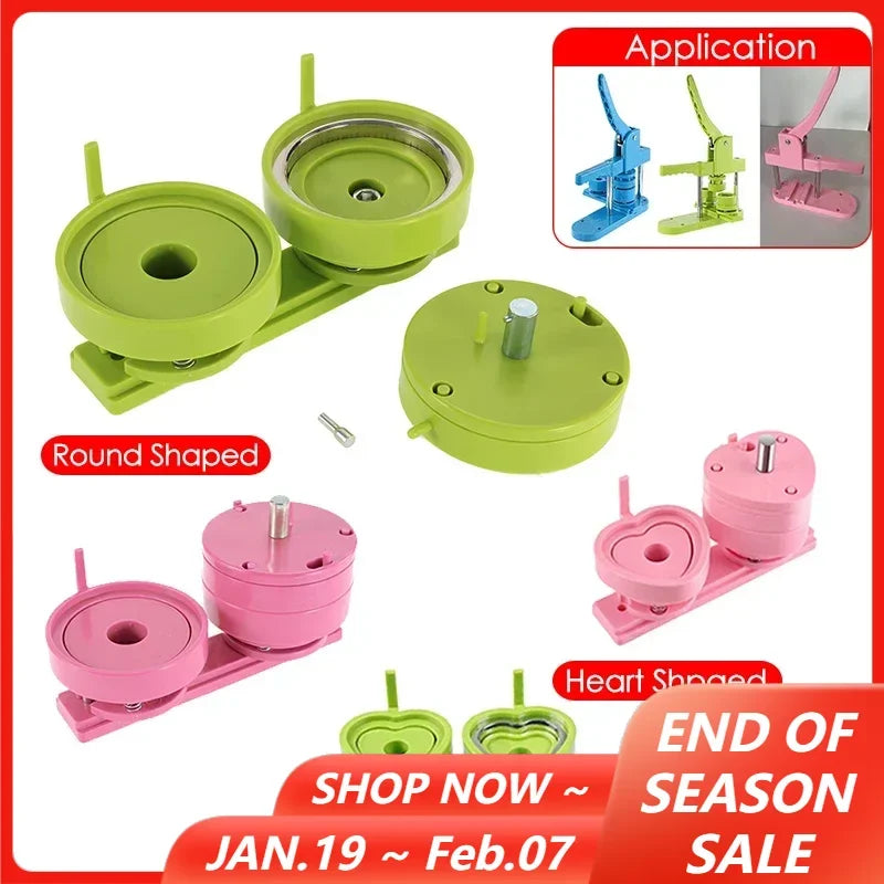 25/32/37/44/58/75mm Badge Maker Molds - DIY Button Press Machine, Interchangeable Die Mould for Round Badge Punching