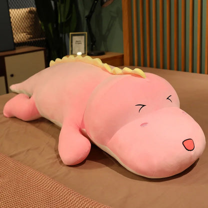 80CM Big Long Dinosaur Plush Toy – Soft Cartoon Crocodile Stuffed Doll Pillow for Kids, Birthday Gift for Boys & Girls