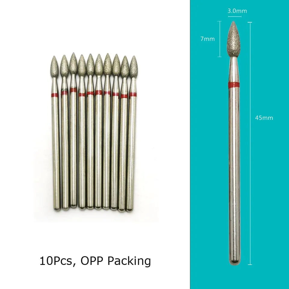 Diamond Cutters for Manicure & Pedicure - HYTOOS Nail Drill Bits: Cuticle Burr Milling Cutter Set