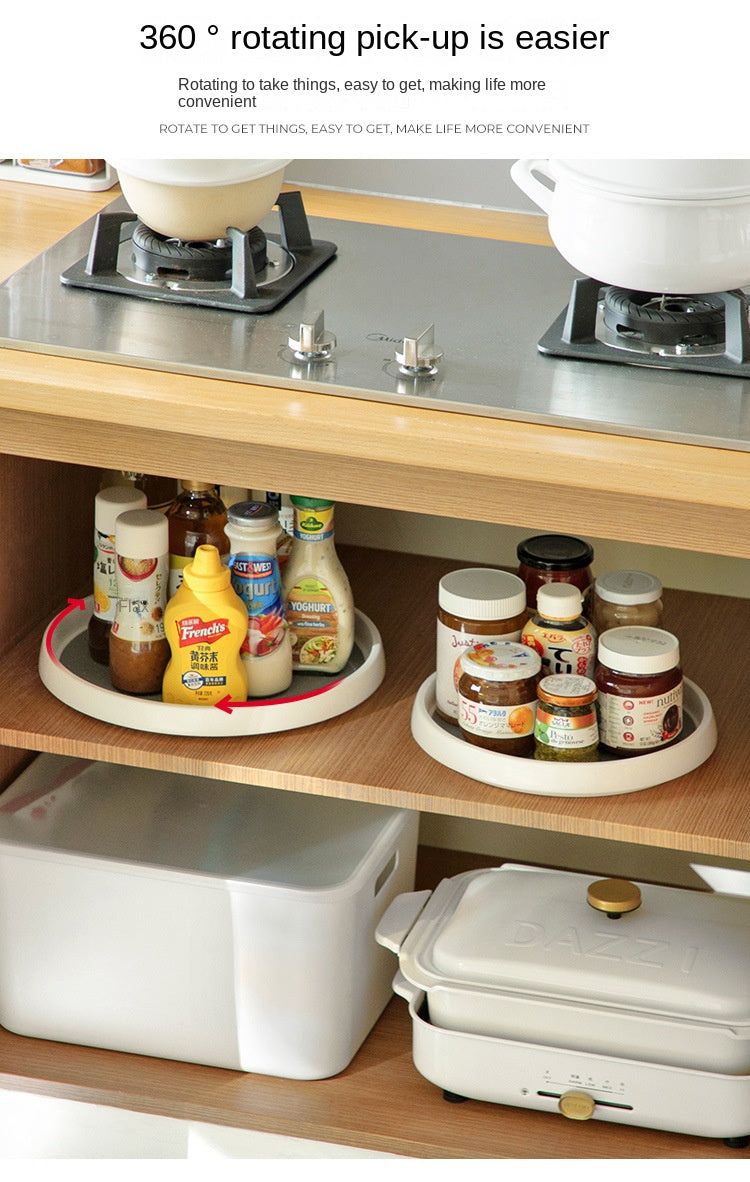 1/4PCS 360° Rotatable Anti-Slip Kitchen Storage Rack – Round Multi-Functional Organizer for Condiments & Tableware