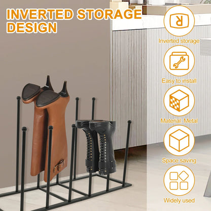 Free-Standing Metal Boot Rack Organizer – Removable Tall Boot Storage Holder, Multifunctional Home Boot Rack
