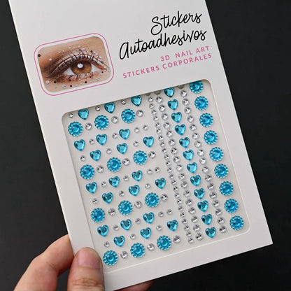5D Face Diamond Gem Stickers - Colorful Rhinestone Body Makeup Tattoo for Festival, Nail Art & DIY Bling Style