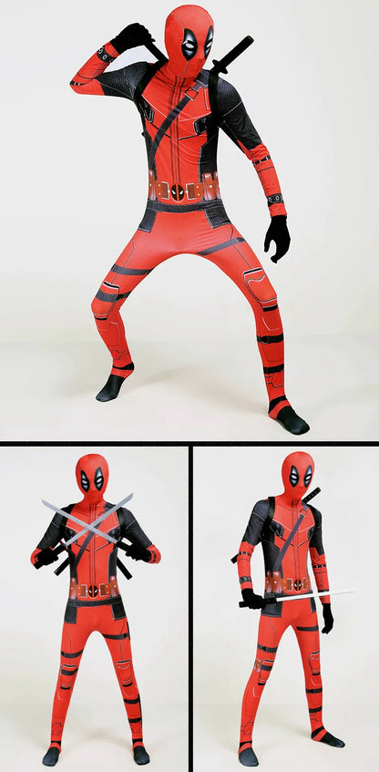 Deadpool Kids Halloween Cosplay Costume – Superhero Jumpsuit for Children