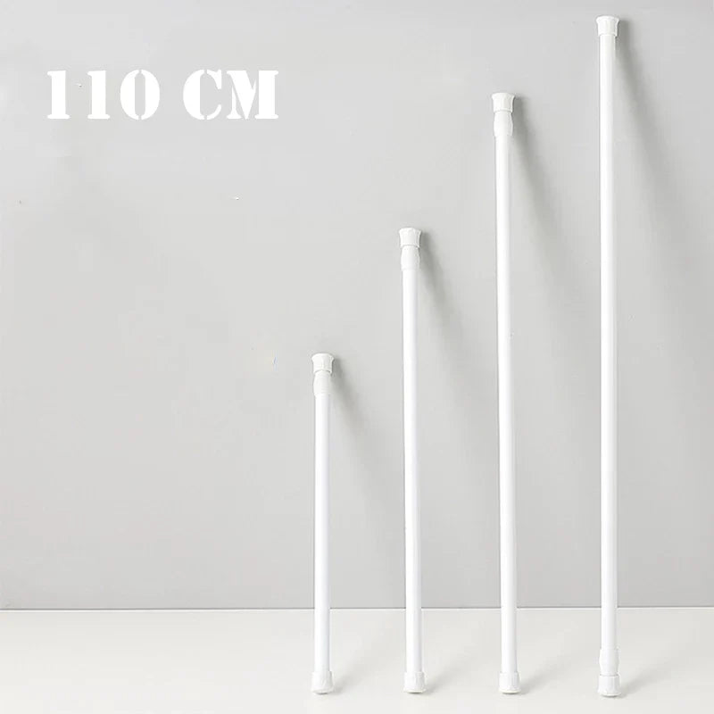30-110CM Telescopic Curtain Pole - Multi-Purpose Spring Loaded Extendable Tension Rod for Net, Voile, and Curtain Rails