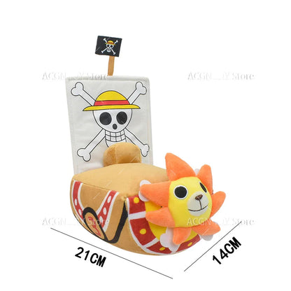 One Piece Plush Ship Toy — Thousand Sunny & Going Merry Soft Pillow for Kids, 21/37CM Birthday Gift