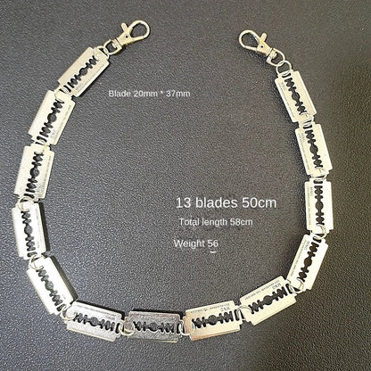 New Personalized Punk Metal Blade Belt Chain – Cool Street Trend Waist Chain for Men & Women