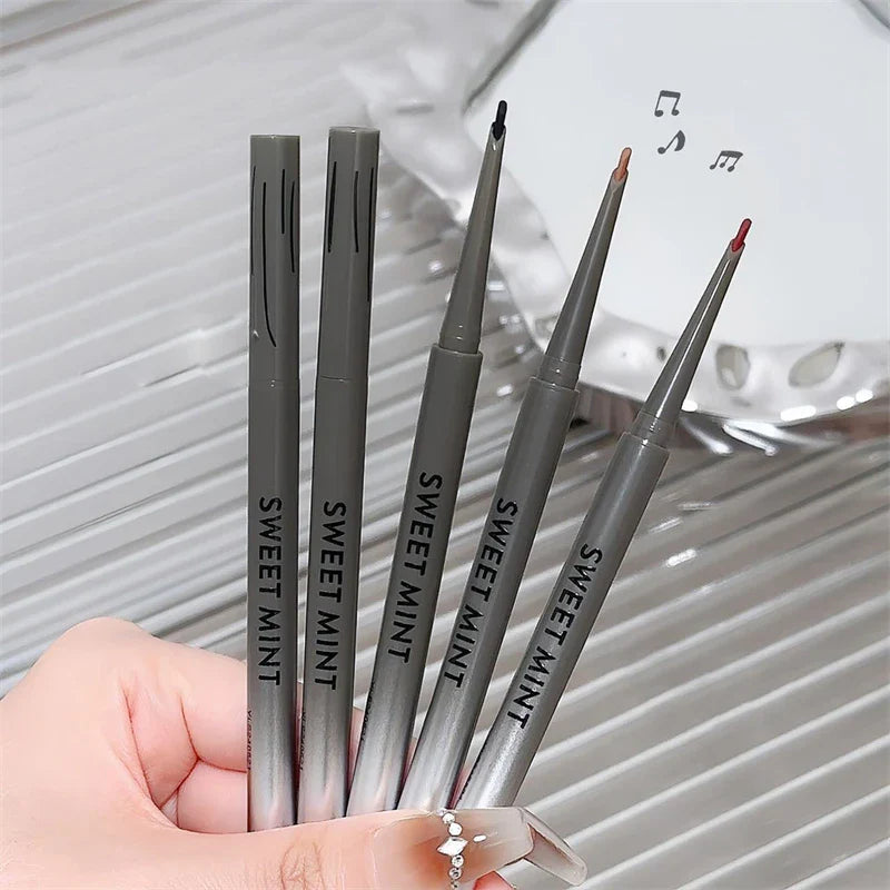 Silky Long-Lasting Waterproof Eyeliner Pencil – Natural Matte Wine Red Eye Makeup Pen