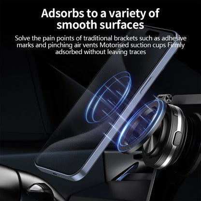 Car Phone Holder Magnetic Mount - 360° Rotating with Strong Vacuum Adsorption, Compatible with iPhone 12-16 Pro Max