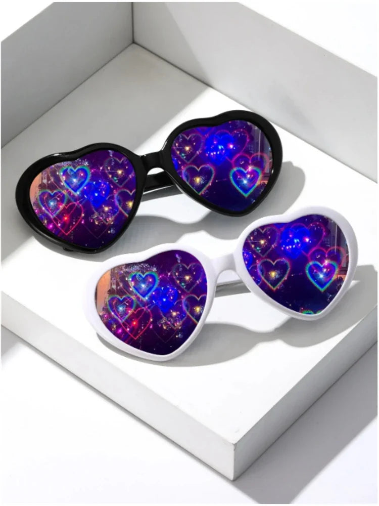 Two-Piece Love Glasses Night Light – Romantic Special Effect LED Glasses for Fashion & Confessions