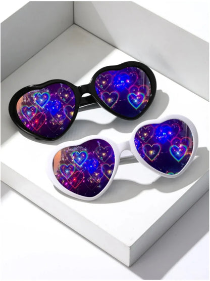 Two-Piece Love Glasses Night Light – Romantic Special Effect LED Glasses for Fashion & Confessions