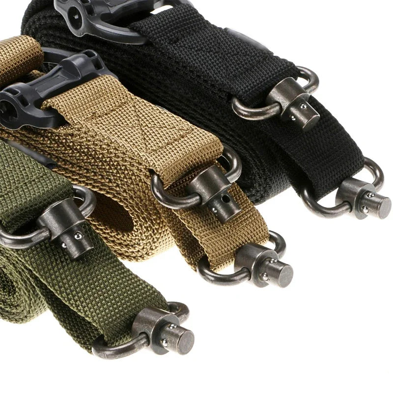 Adjustable MS4 Rifle Sling — QD Metal Swivel, 2-Point Tactical Nylon Strap for Airsoft, Hunting & Multi-Mission Weapon Use