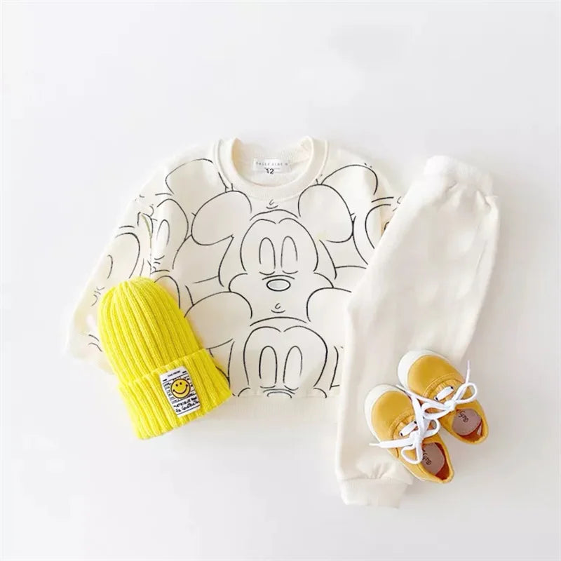 Designer Cartoon Tracksuit – Baby Boy & Girl Summer T-shirt & Shorts Set, Casual Solid Color Outfit