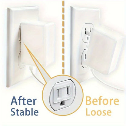 12PCS Socket Stabilizers – Flame-Retardant PC Plugs Fixer to Prevent Power Drops & Loose Connections