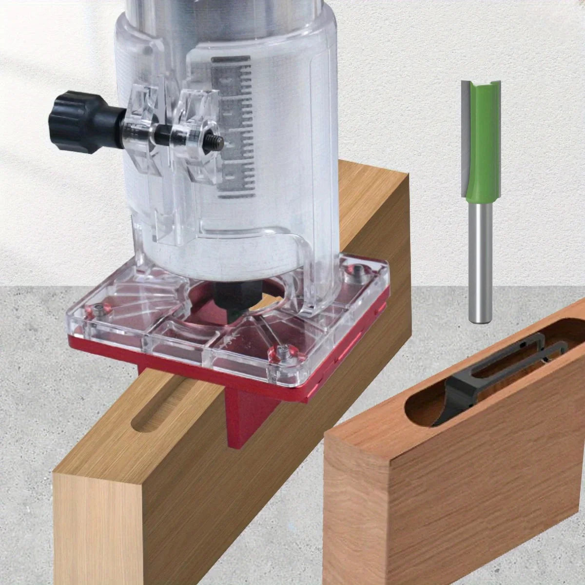 Slotting Guide Base for 65mm Trimming Machine – 2-in-1 Furniture Concealed Connector & Buckle Fastener (Wood Milling Base)