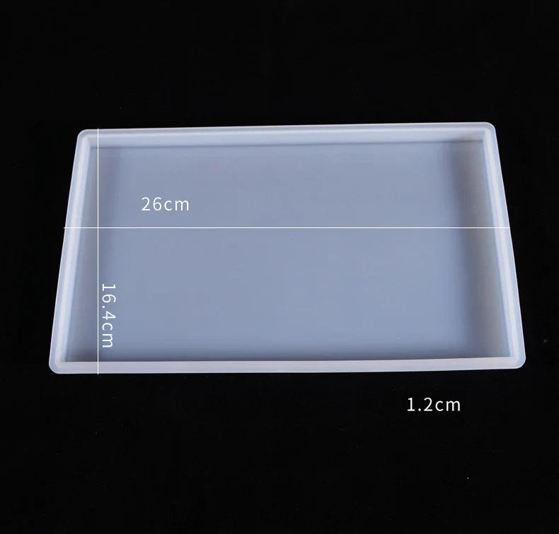 Large Rectangle Resin Tray Silicone Mold - DIY Epoxy Tea Plate Coaster Craft Making Mold