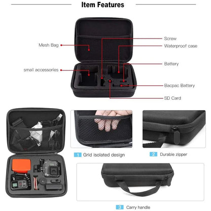 Protective Carrying Case Storage Bag for GoPro Hero 4–13, SJCAM, AKASO, DJI Osmo Action Camera Accessories