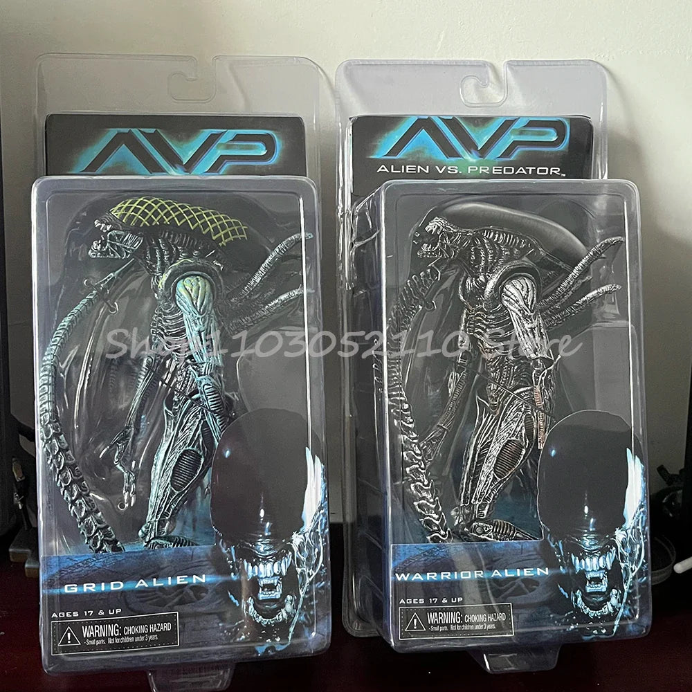 NECA Grid Warrior Xenomorph Action Figure – Alien vs Predator Collectible Toy Gift