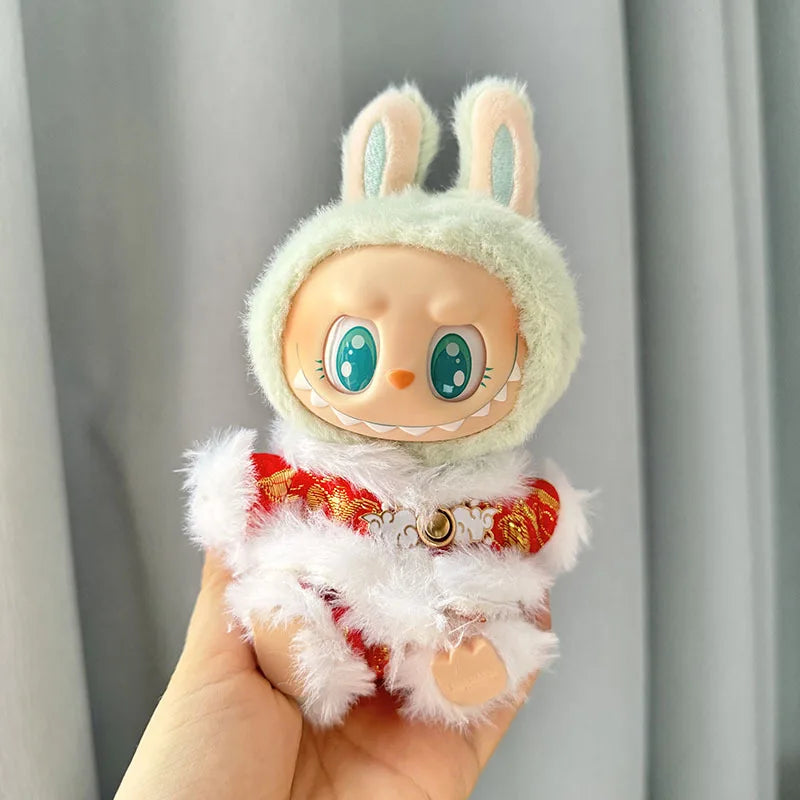 13 Styles Cute Mini Plush Doll Clothes - Outfit Accessories for Kpop Exo Labubu II Idol Dolls, Jumpsuits & Party Clothing