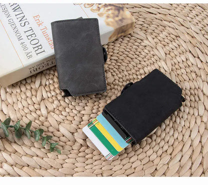 Men's Slim Wallet with Money Clip – Pop-Up RFID Blocking Credit Card Holder, Minimalist Design
