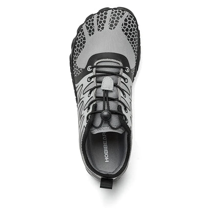 HOBIBEAR Wide Toe Barefoot Shoes – Unisex Artificial Leather Outdoor Walking Sneakers, Zero Drop Minimalist with Elastic Band