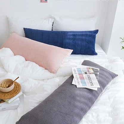 Striped Corduroy Body Pillow Cover - Plush Long Cushion Case for 50x70/50x100/50x120CM Bedding & Home Comfort