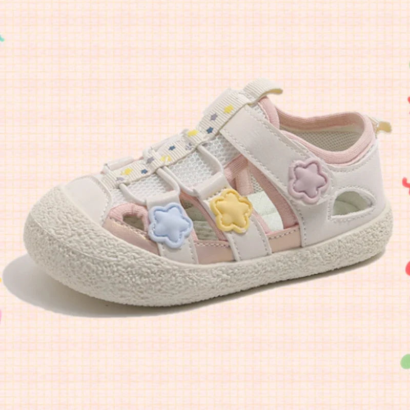 Children's Pink Star Sandals - Soft Sole Summer Shoes for Toddlers & Kids Ages 1–8