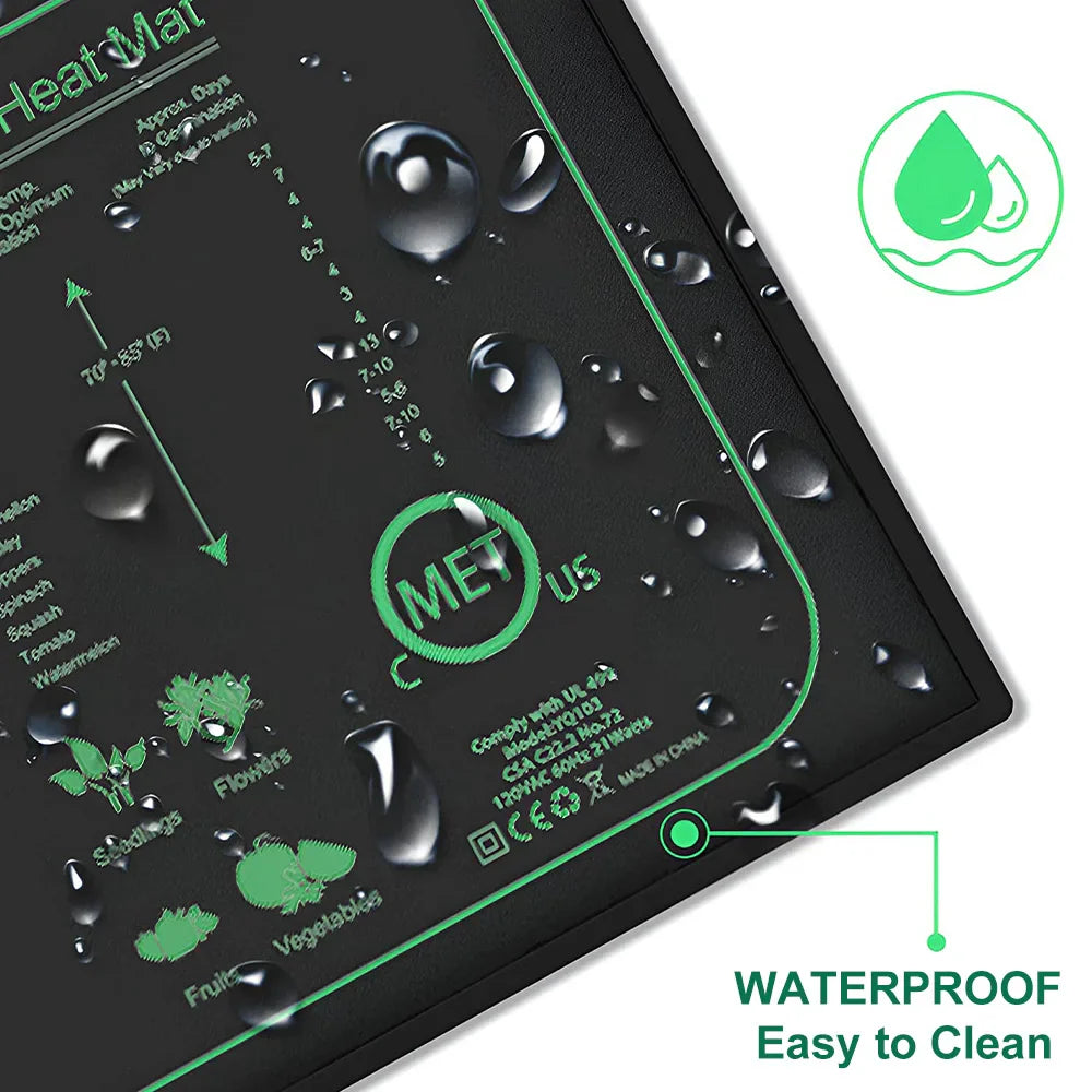 Seedling Heat Mat for Indoor Plants - Waterproof Germination Heating Pad, Available in 10/25/50CM, Ideal for Propagation & Cloning, with EU/US/AU/UK Plug Options