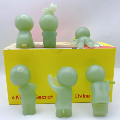 Sonny Angel Smiski Work Series – Mystery Noctilucent Green Doll, Cartoon Action Figures, Desktop Blind Box Model, Gift Toy