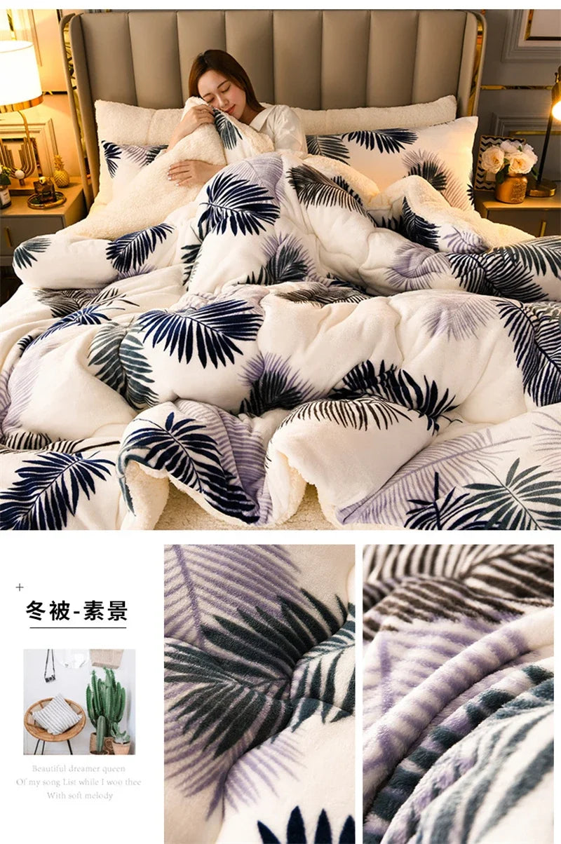 Super Thick Plaid Fleece Blanket – Soft, Warm, Fluffy Winter & Autumn Comforter Quilt