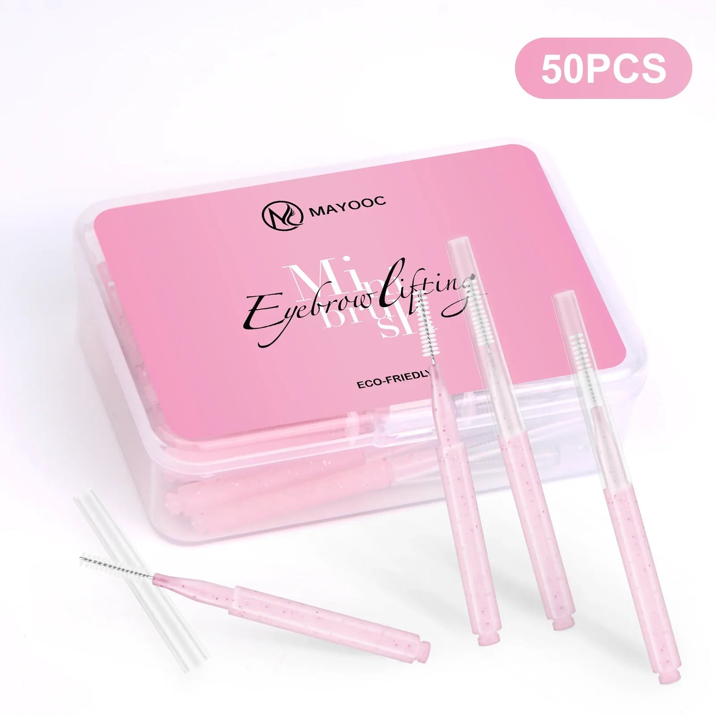 MAYOOC Mini Eyebrow Brush – Disposable Brow Lifting & Perm Brushes, Bendable Micro Eyelash Applicators Tools