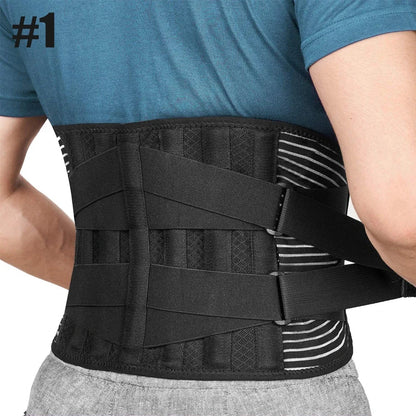 Tcare Sports Lower Back Brace with 6 Stays – Breathable Lumbar Support Belt for Pain Relief, Work Support & Anti-Skid Stability Strap
