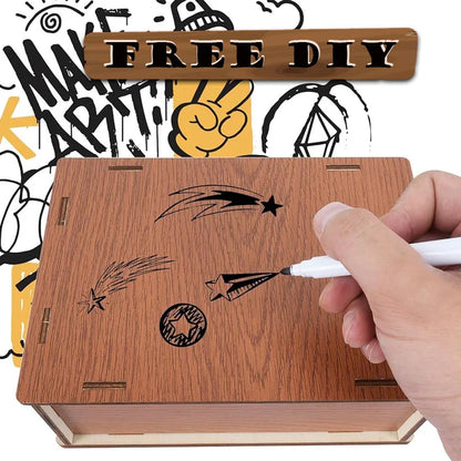 Wooden Money Box Piggy Bank – Cash Saving Treasure Coin Case for 1000/5000/10000 Euro – Encourages Saving Habit